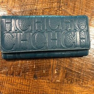 Carolina Hererra Teal Leather Wallet